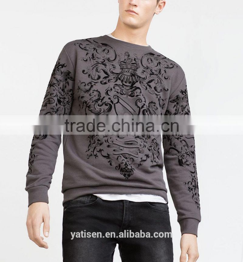 full printed Latest design fashion hip hop clothing custom mens crewneck sport sweatshirt with superb fabric for sale