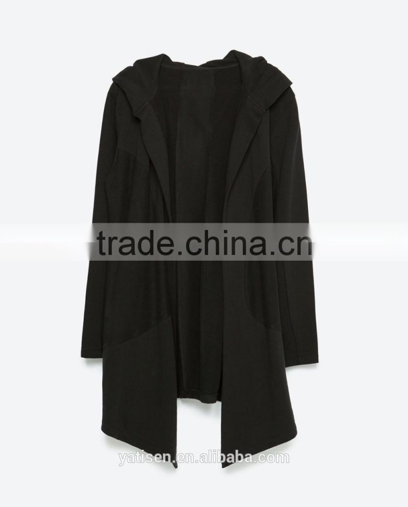 fashion Hooded Open cape with Asymmetric hem Without buttons custom trendy coat for men