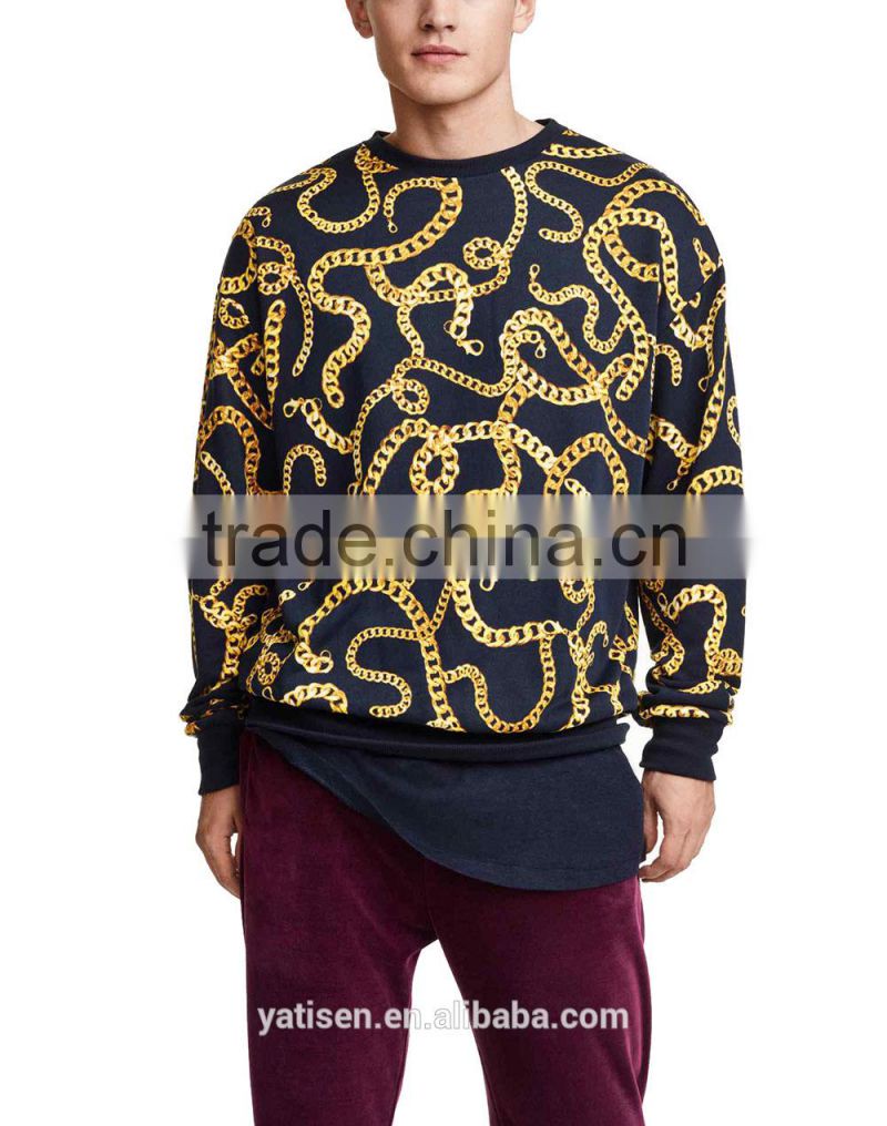 2015 good quality wholesale fashionable unique men's Patterned sweatshirt thick hoodies in bulk