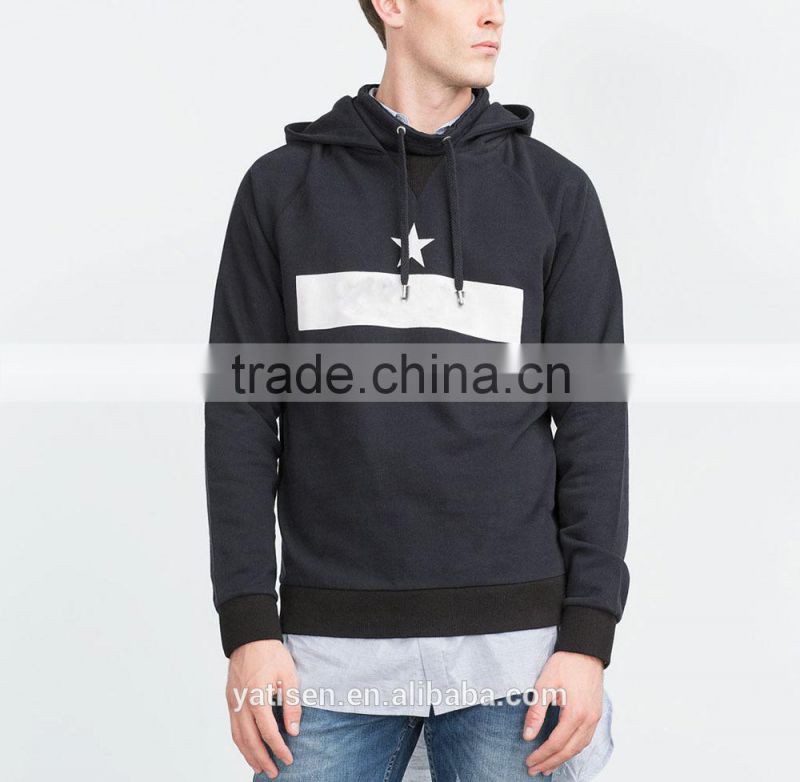 custom Funnel collar hooded sweatshirt with Long sleeves men hooded sweatshirt with printing logo