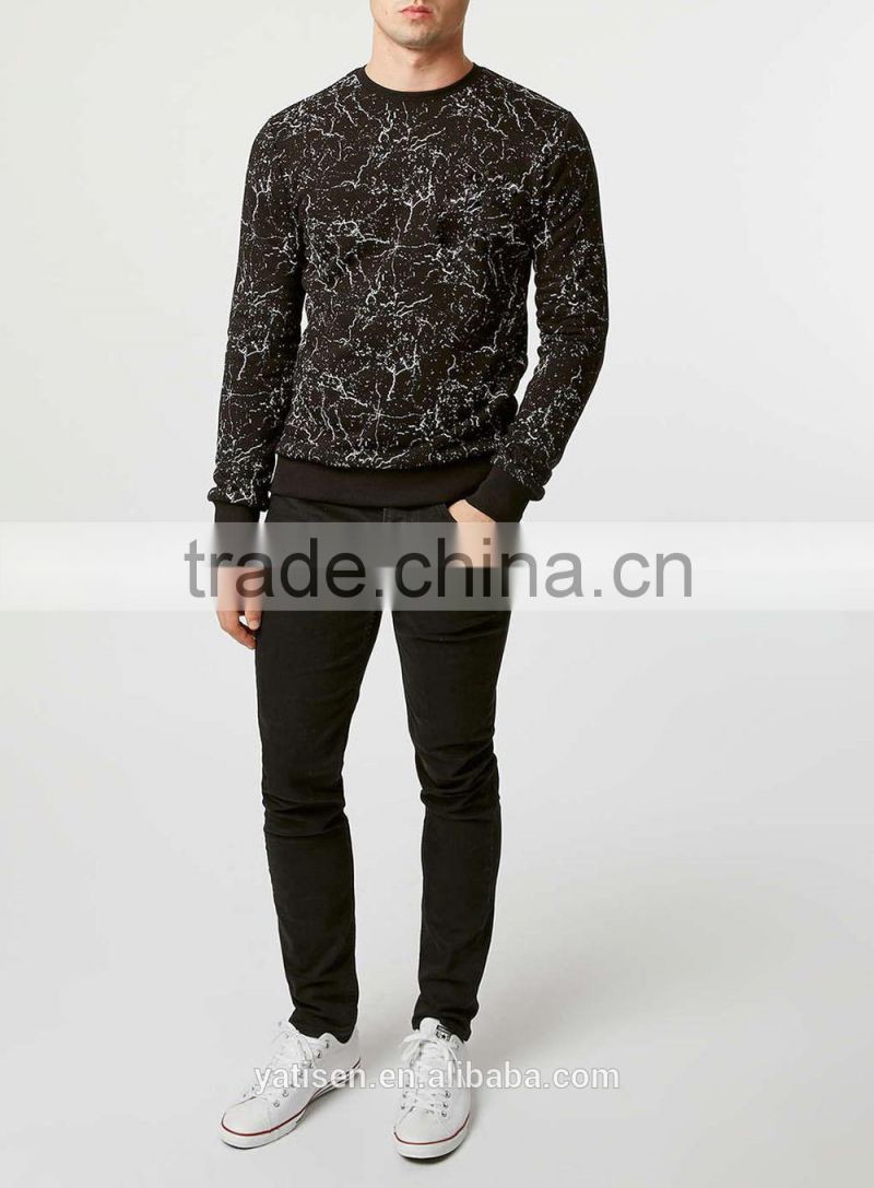 cool Crack pattern printing Sweatshirt for male custom fleece men pullover hoodies
