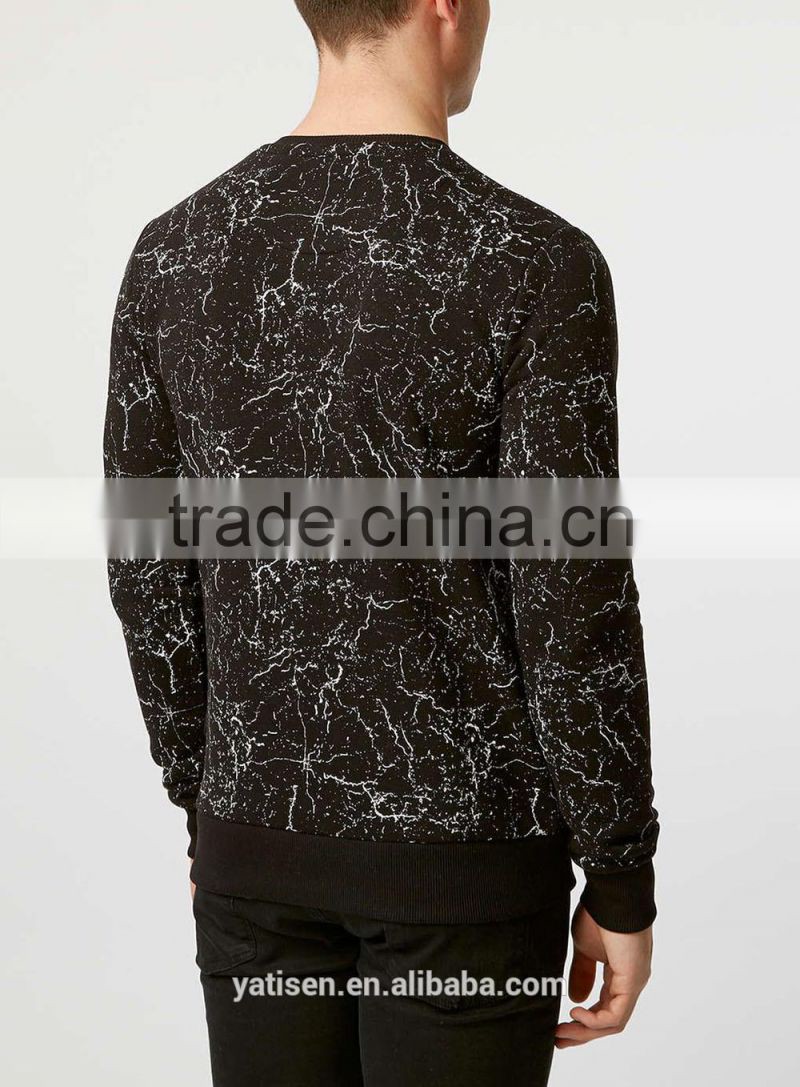 cool Crack pattern printing Sweatshirt for male custom fleece men pullover hoodies