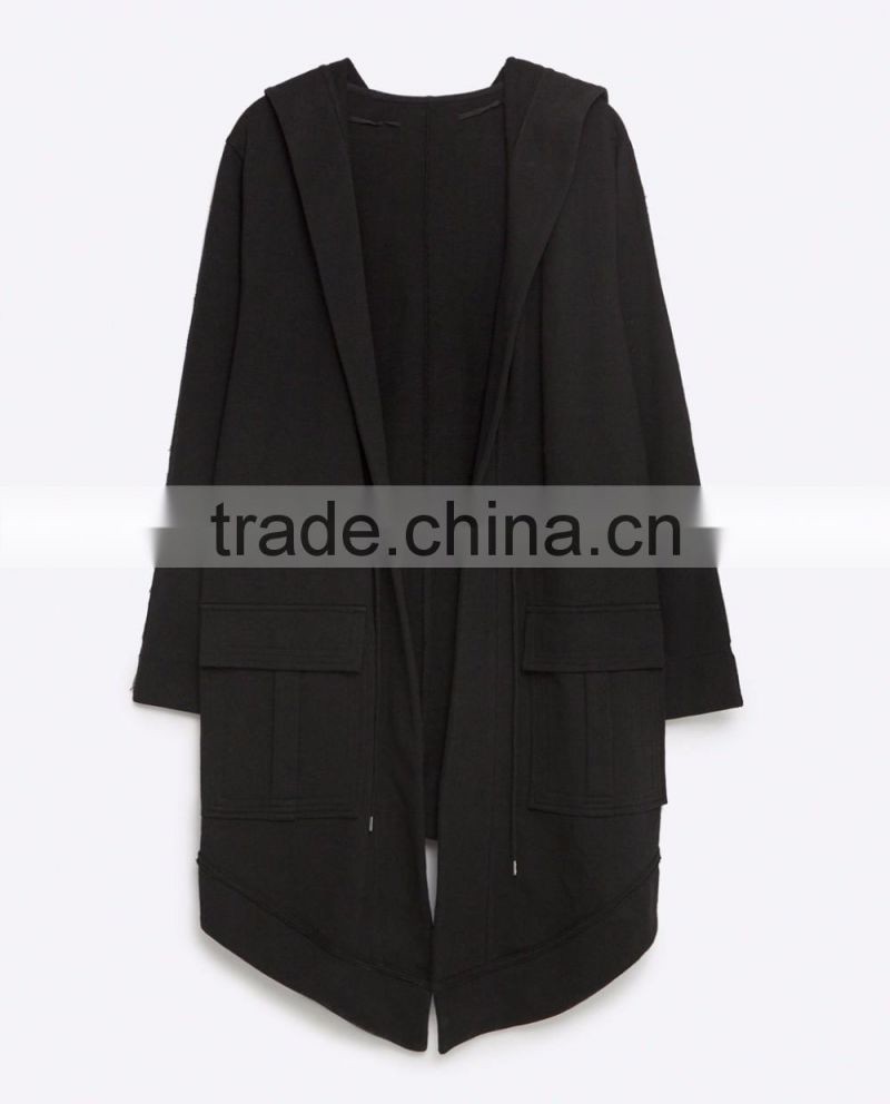 2016 new arrival mens long sleeves dark cape with hood wholesale custom coats