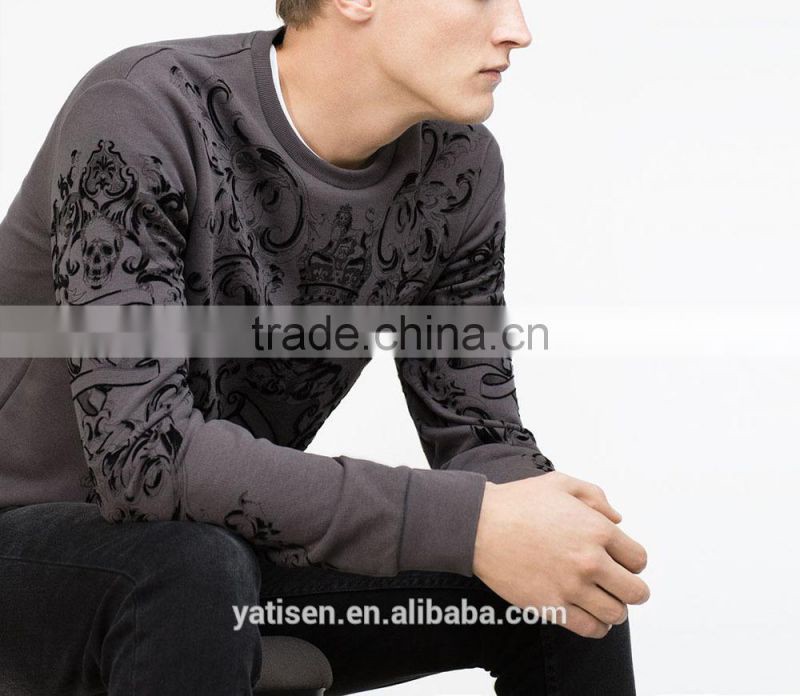 full printed Latest design fashion hip hop clothing custom mens crewneck sport sweatshirt with superb fabric for sale