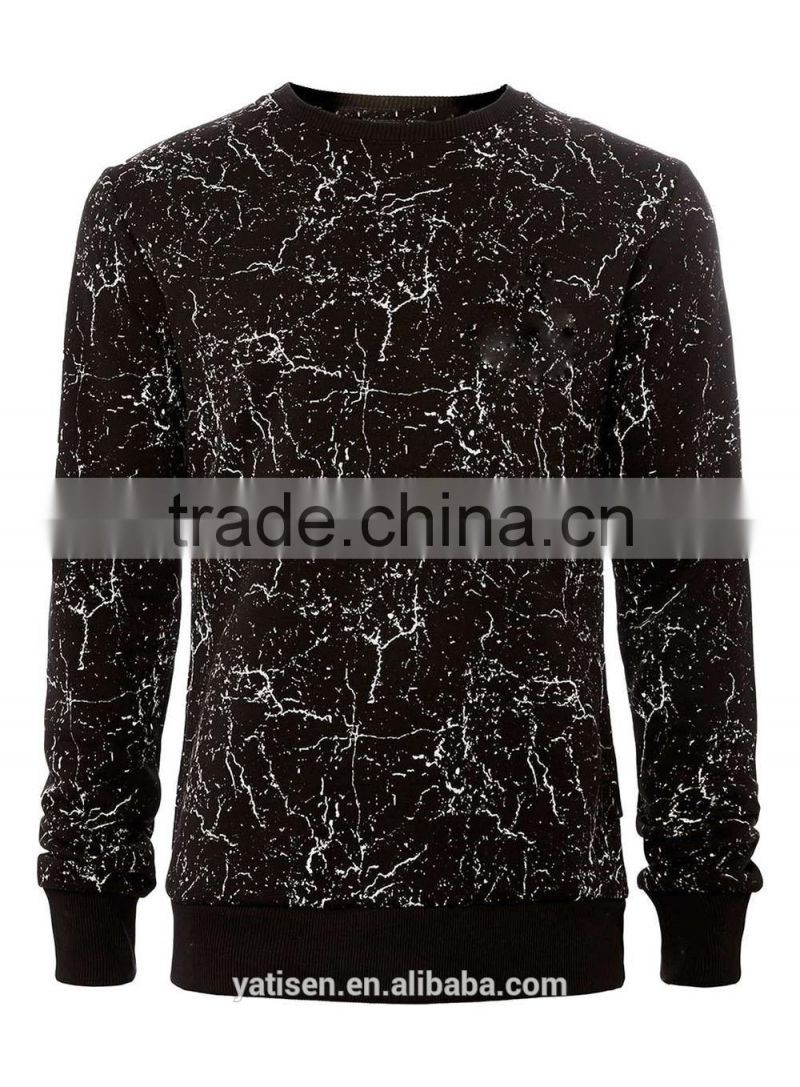 cool Crack pattern printing Sweatshirt for male custom fleece men pullover hoodies