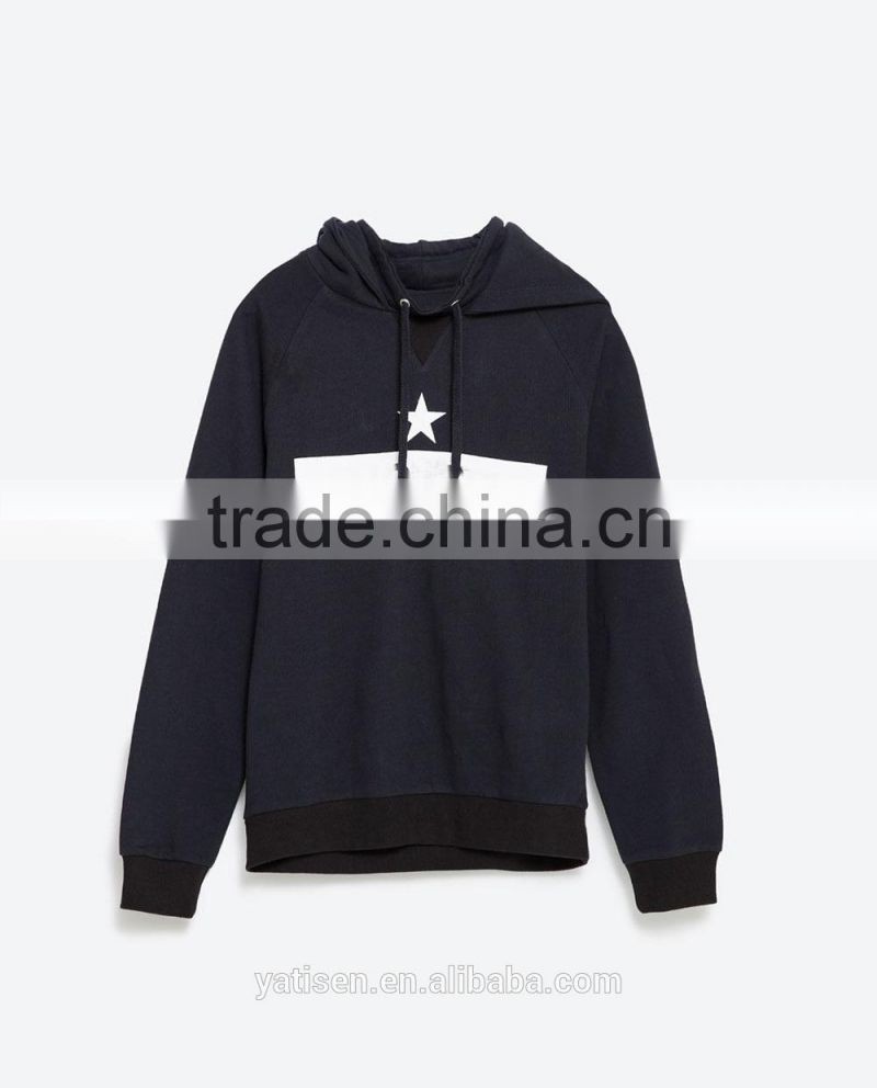 custom Funnel collar hooded sweatshirt with Long sleeves men hooded sweatshirt with printing logo