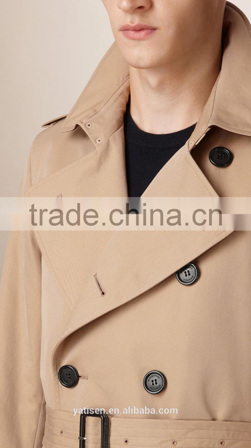High End Twill Cotton Overcoat for Men 2016 New Design Thick Winter Quilting Windcoat
