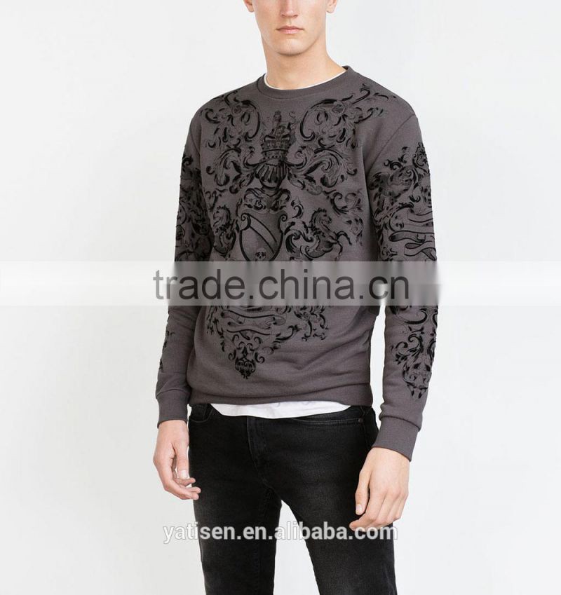 full printed Latest design fashion hip hop clothing custom mens crewneck sport sweatshirt with superb fabric for sale