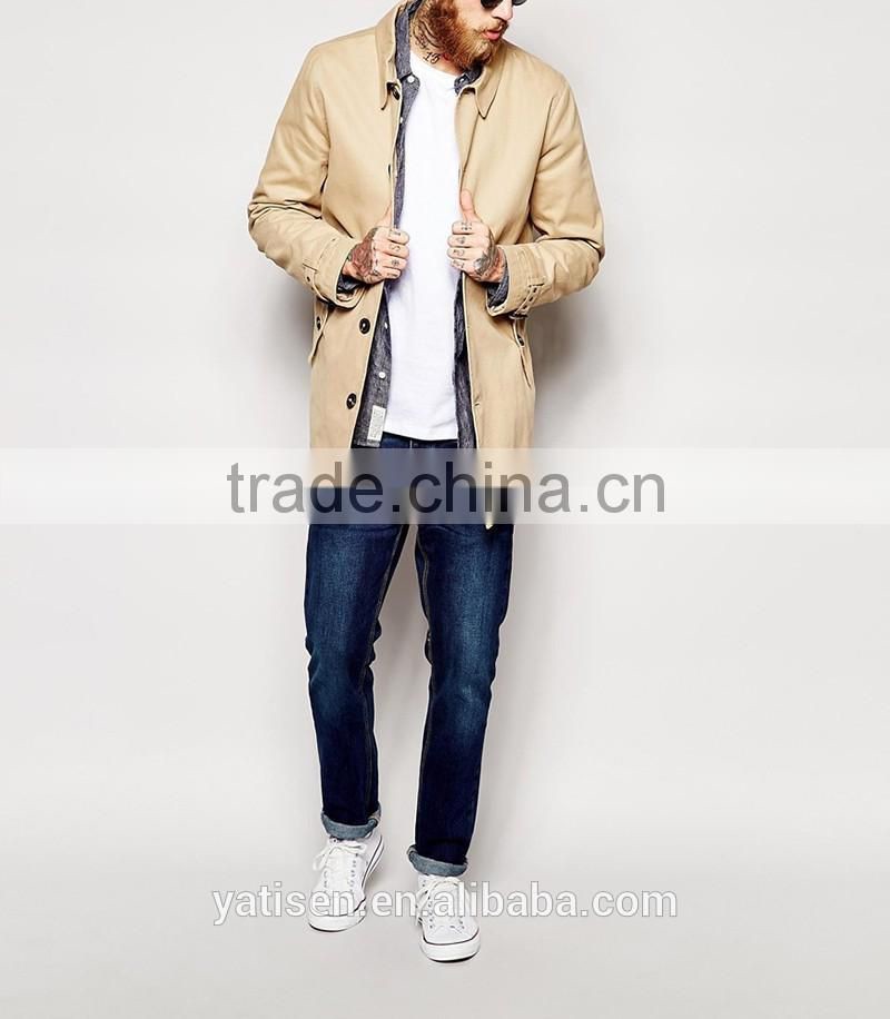 Men's wind break Jacket wholesale 2016 new arrival Spring middle-long cotton coat for men&OEM