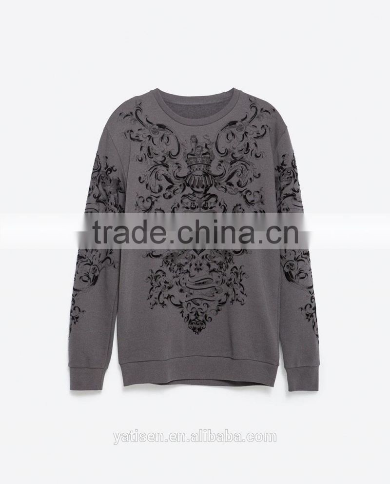 full printed Latest design fashion hip hop clothing custom mens crewneck sport sweatshirt with superb fabric for sale