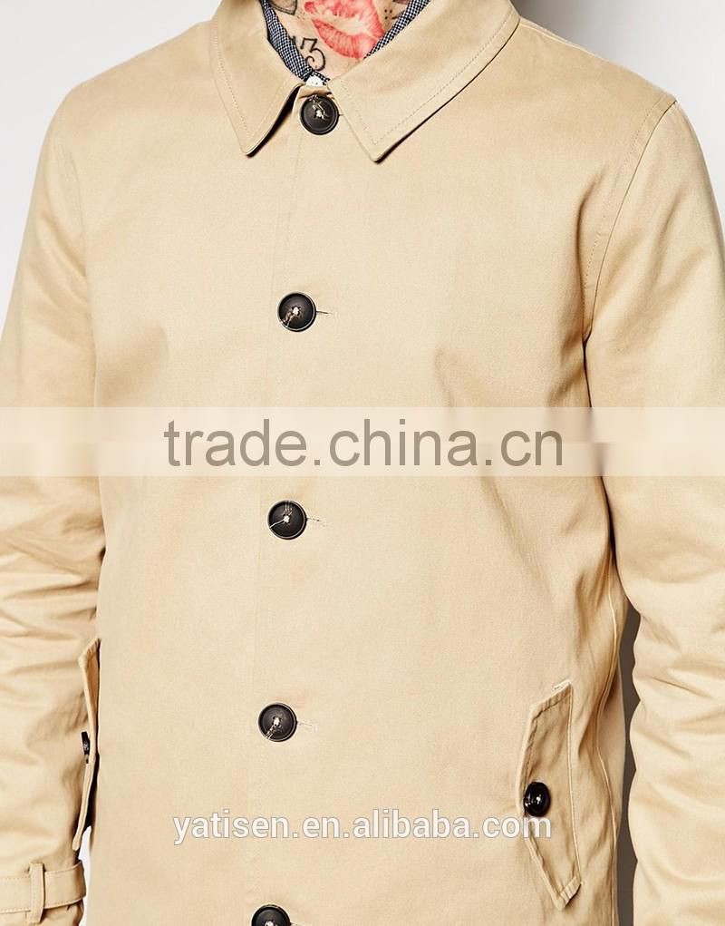 Men's wind break Jacket wholesale 2016 new arrival Spring middle-long cotton coat for men&OEM