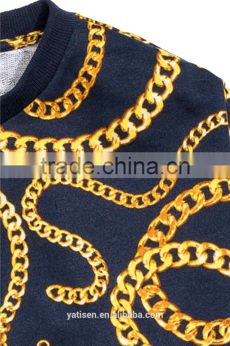 2015 good quality wholesale fashionable unique men's Patterned sweatshirt thick hoodies in bulk