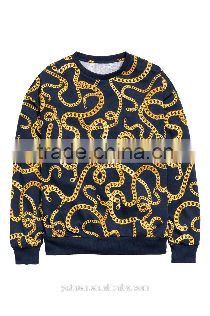 2015 good quality wholesale fashionable unique men's Patterned sweatshirt thick hoodies in bulk