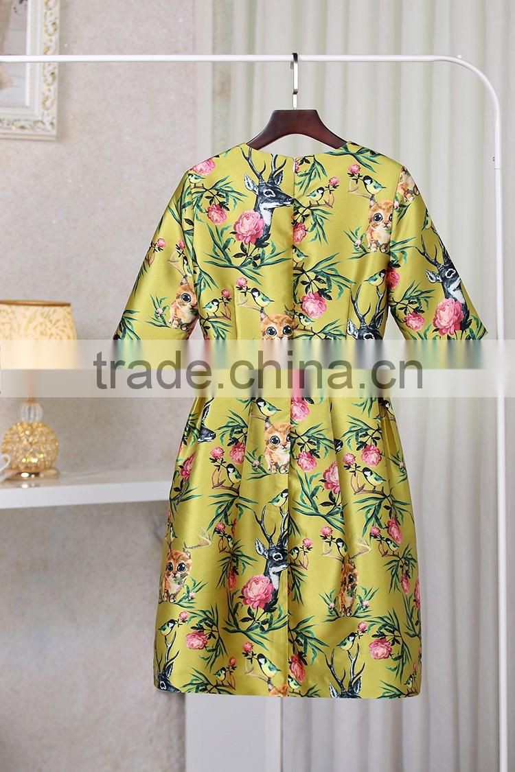 New OEM service two layers printed sleeveless dress patterns of latest gown's design wholesale