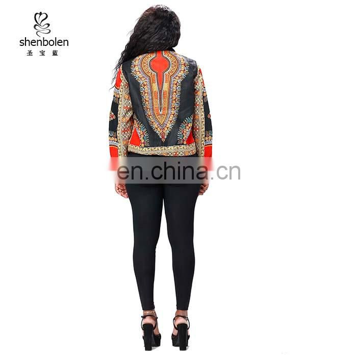 Wholesale African women clothing wax print dashiki African bomber jackets