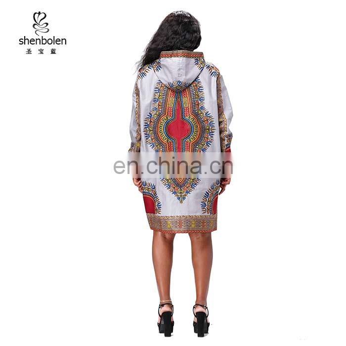 Dashiki hoodie Wholesale women clothing wax print dashiki African jackets