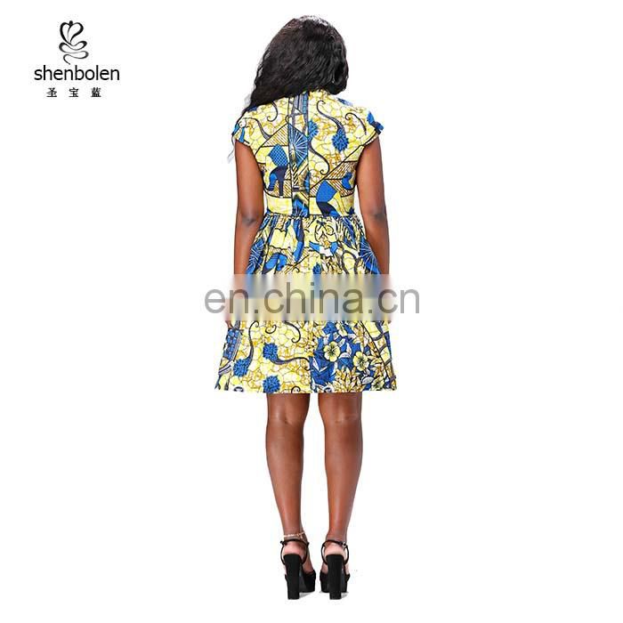 2017 Latest African wax print dress,Ankara dress African women clothing