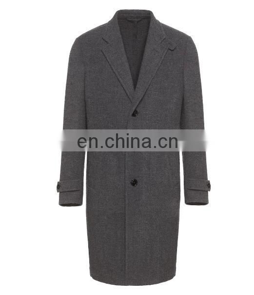 Top Selling Fashion Oversized Grey Long Trench Woolen Overcoats for men High Quality 2017