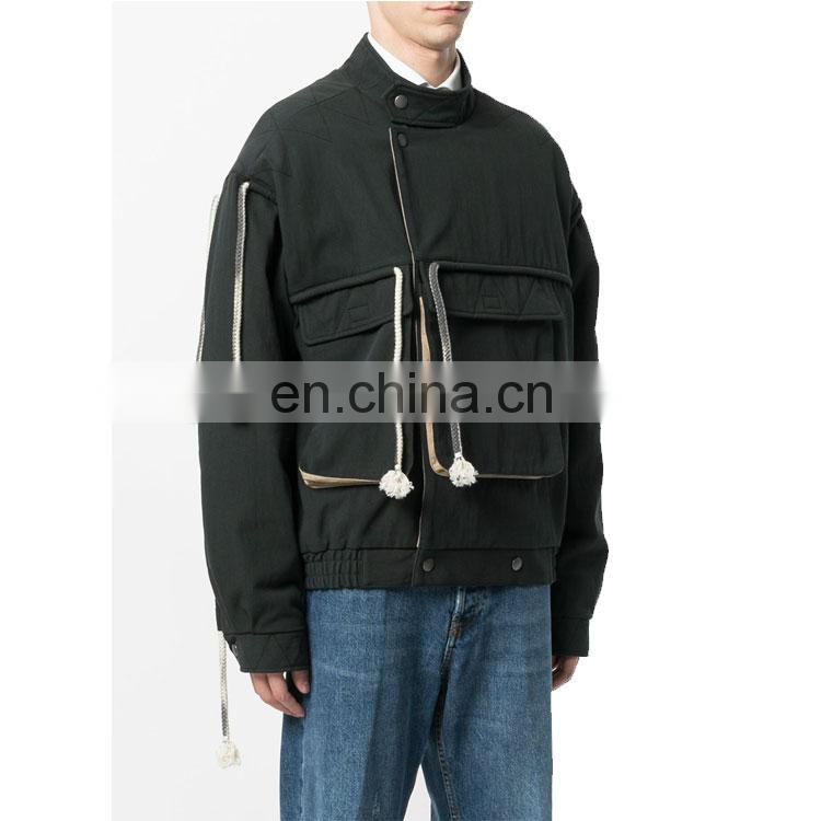 Wholesale Fashion 2017 Men Winter Jacket Black Cheap Custom Bomber Jacket