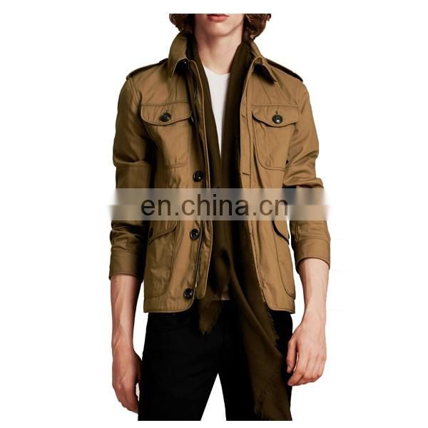 Men's Waterproof Flannel long Hood jacket dark grey