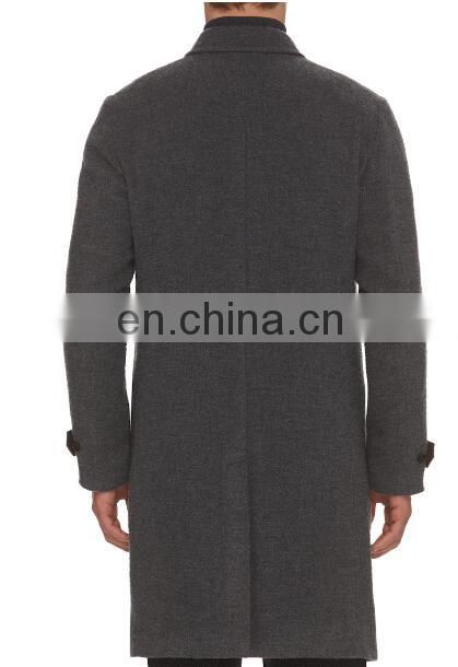 Top Selling Fashion Oversized Grey Long Trench Woolen Overcoats for men High Quality 2017