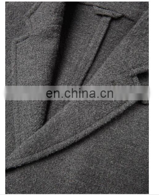 Top Selling Fashion Oversized Grey Long Trench Woolen Overcoats for men High Quality 2017