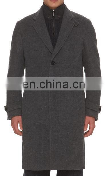 Top Selling Fashion Oversized Grey Long Trench Woolen Overcoats for men High Quality 2017