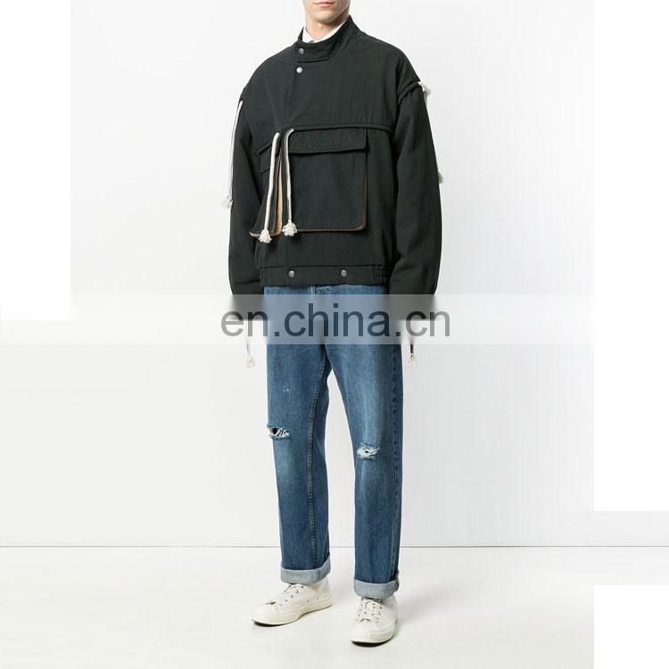 Wholesale Fashion 2017 Men Winter Jacket Black Cheap Custom Bomber Jacket