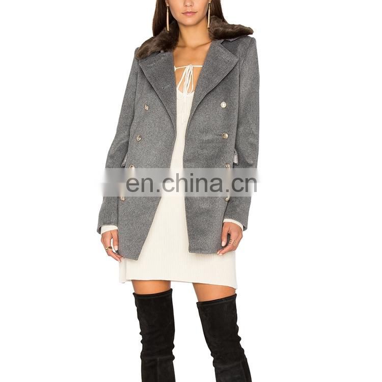 ladies fashion clothing grey life jacket ladies long coats black fur collar winter coat