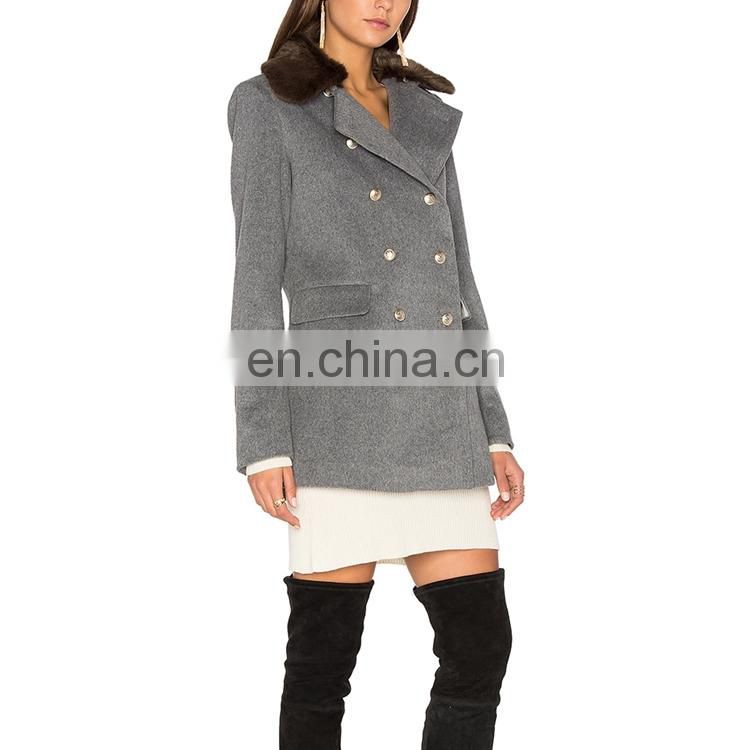 ladies fashion clothing grey life jacket ladies long coats black fur collar winter coat