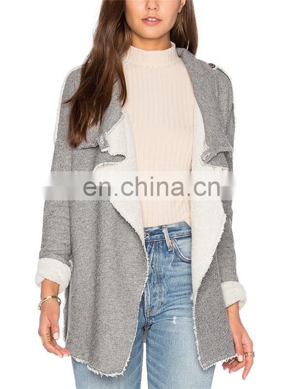 woodland winter gray women jacket women coats winter women long woolen cardigan coat