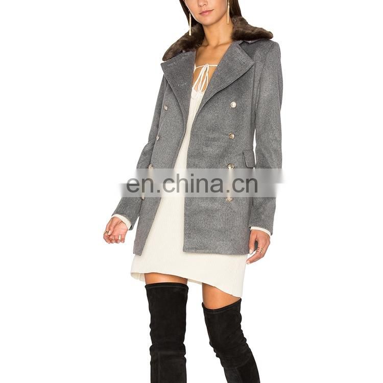 ladies fashion clothing grey life jacket ladies long coats black fur collar winter coat