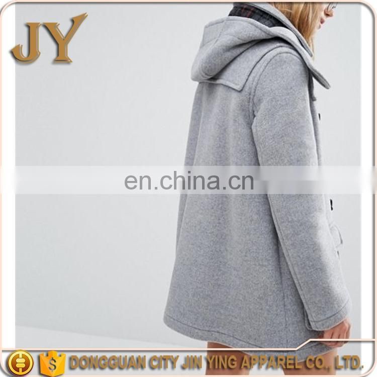 Dongguan Humen Wholesale Factory Detachable Hood Classic Duffle Toggle Placket Coats for Girl JYABC017