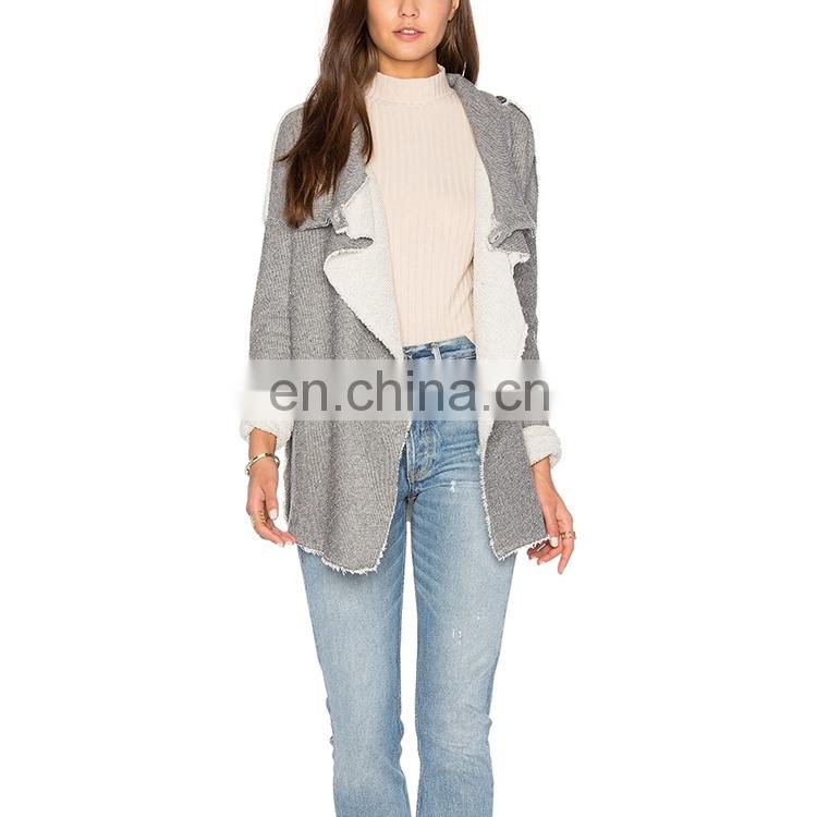 woodland winter gray women jacket women coats winter women long woolen cardigan coat