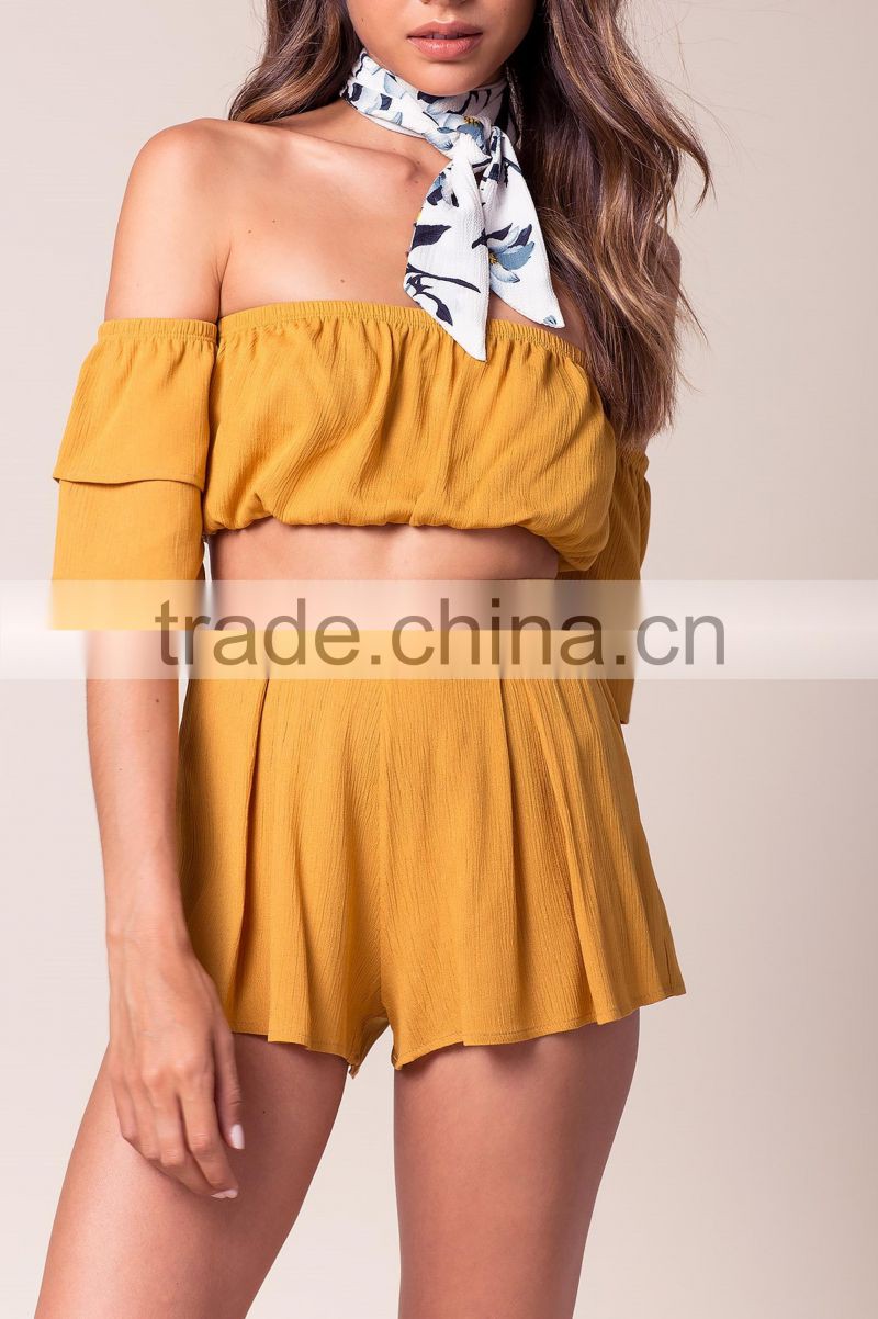 New design women high quality chiffon elastic waistband casual shorts