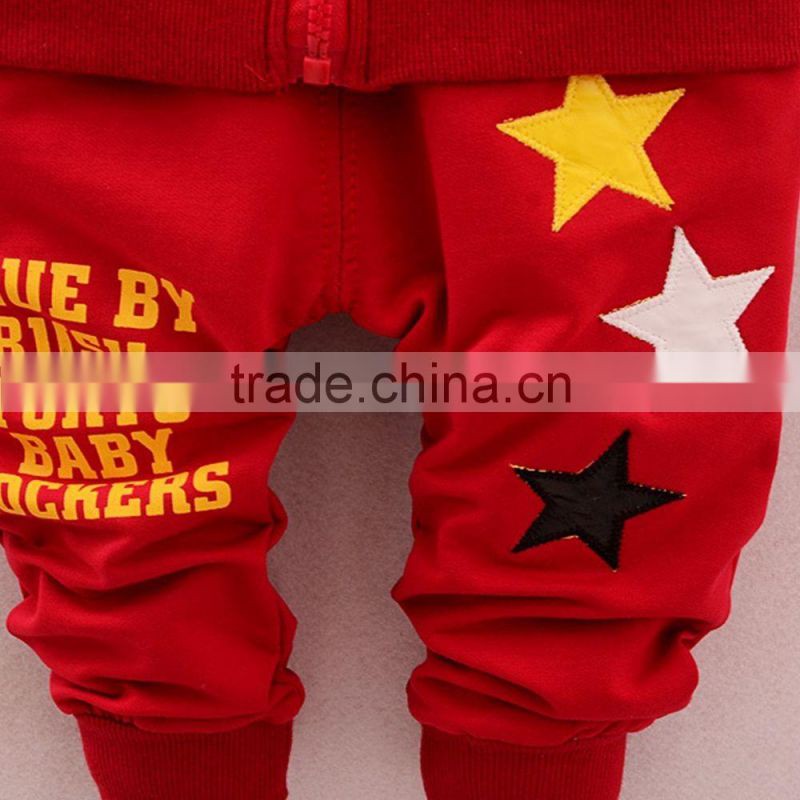 New cotton five-pointed star boy long-sleeved two-piece suit