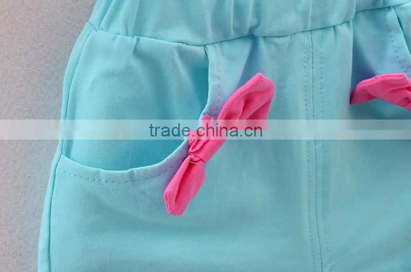 Cotton sleeveless vest girl shorts suit