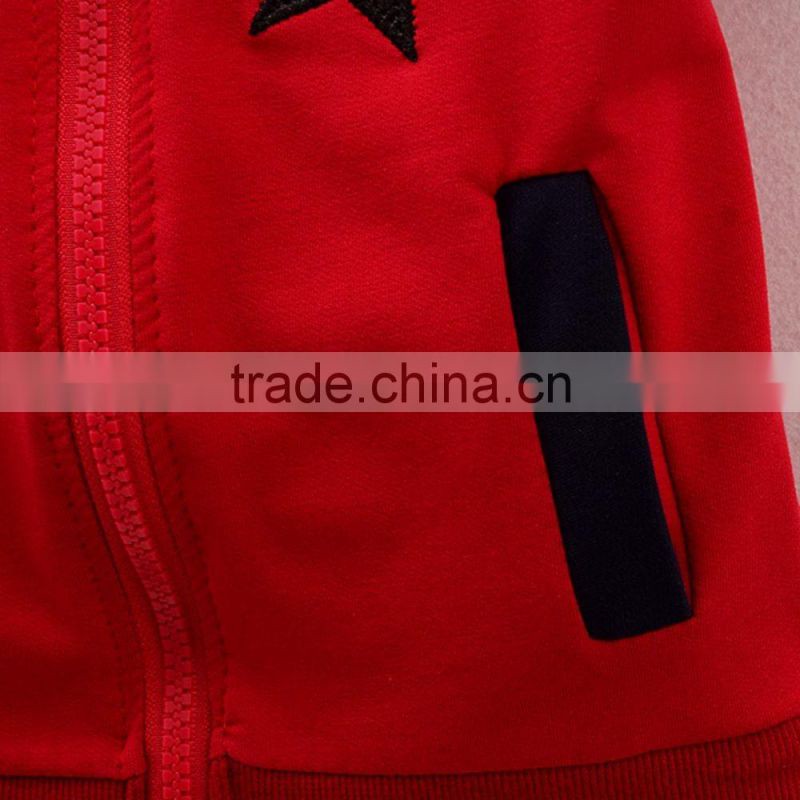 New cotton five-pointed star boy long-sleeved two-piece suit