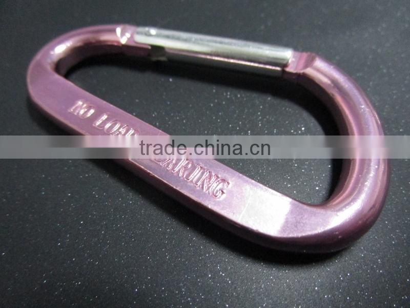 Aluminum silk/pink print climbing button carabiner stocklot