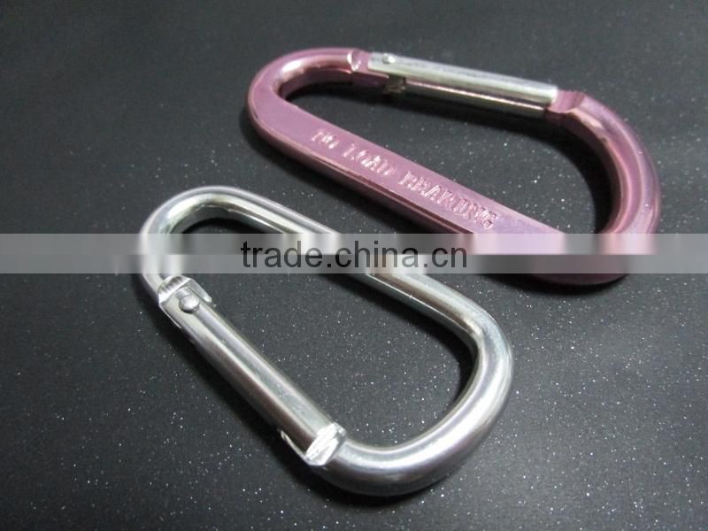 Aluminum silk/pink print climbing button carabiner stocklot