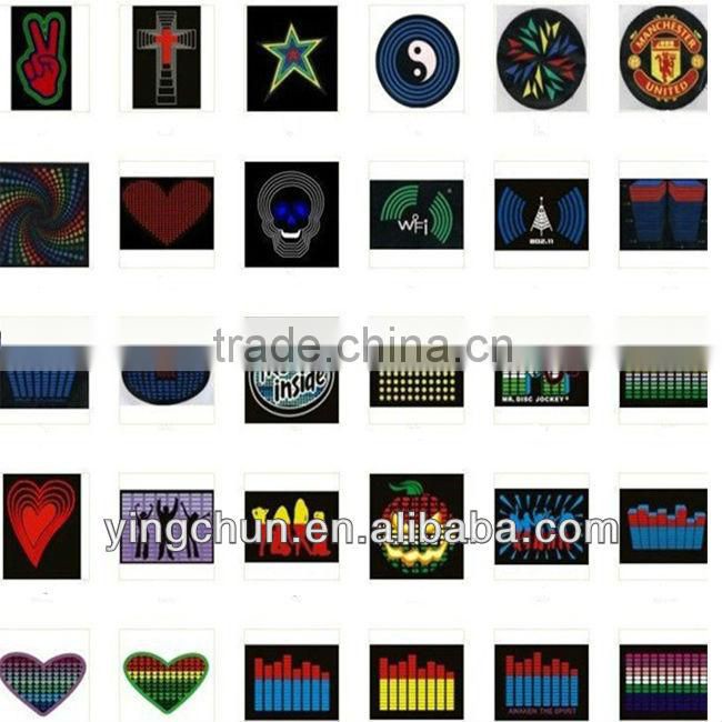 new design cotton el music flashing t-shirt supplier