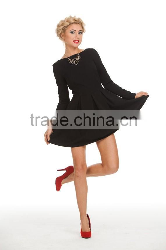 Woman Little black Dress, Mini Day Dress ,Casual Dress Skirt with Pleats