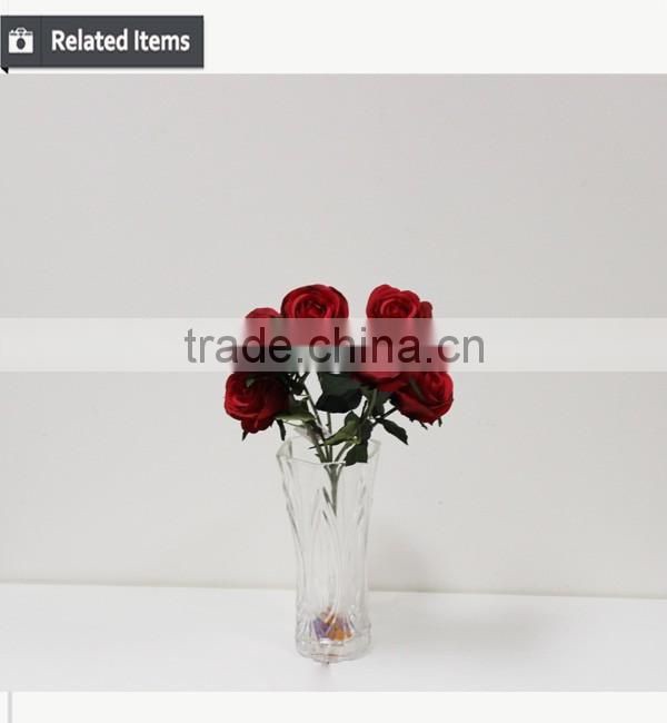 High quality indoor artificial 2 flowers 2buds camellia flowers