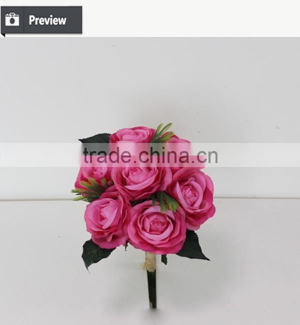 High quality fabric artificial rose of 7 head