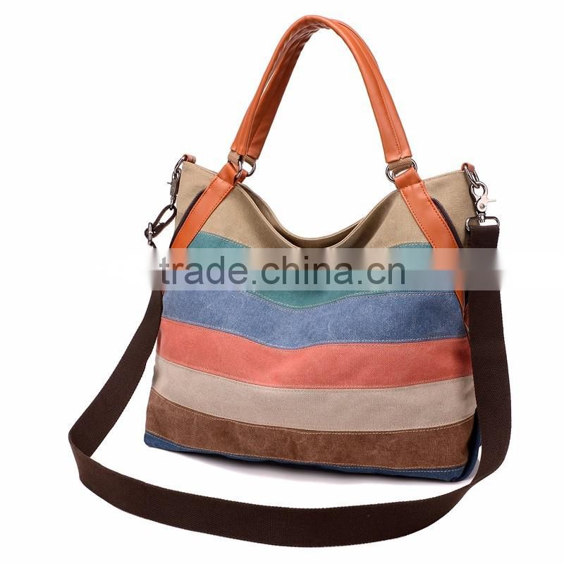 wholesale one shoulder women red color mini canvas bag