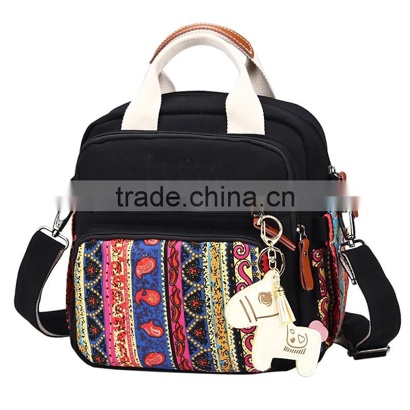 2017 wholesale fabric print mommy shoulder backpack