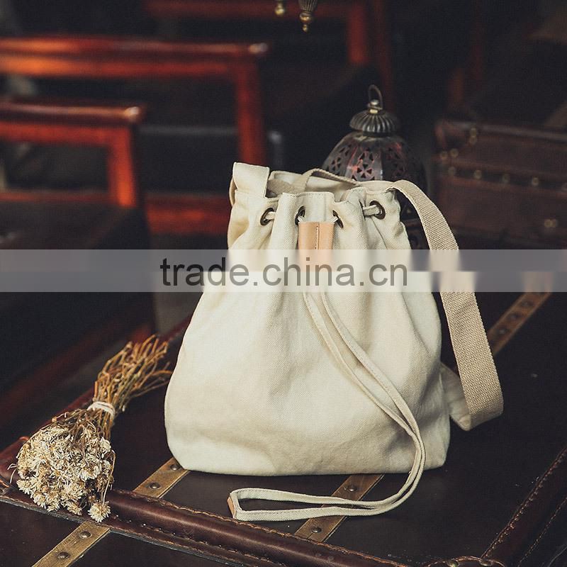 wholesale one shoulder women red color mini canvas bag