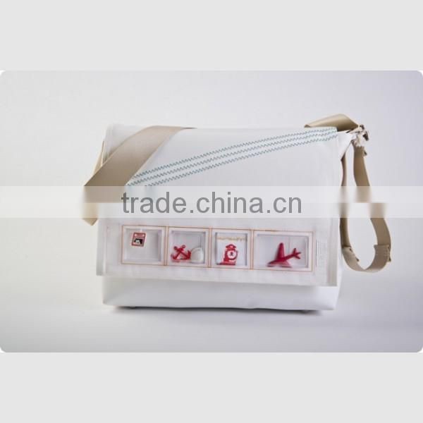 new design Alibaba long strap canvas messenger bag