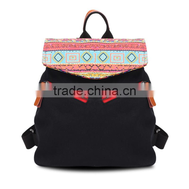 2017 wholesale fabric print mommy shoulder backpack