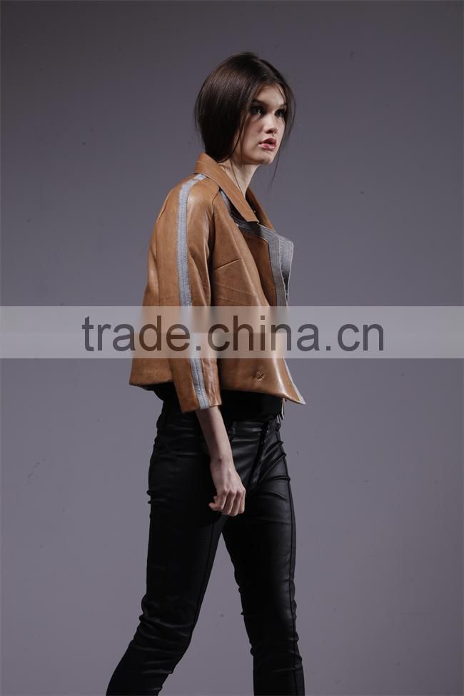 new design smart leather Motorcycle Jacket women clothing